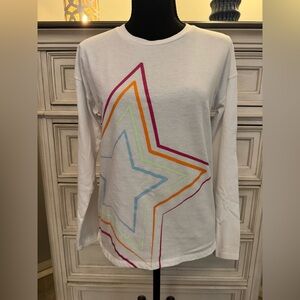 Colorful Star Graphic Long Sleeve Tee - Size 2XL